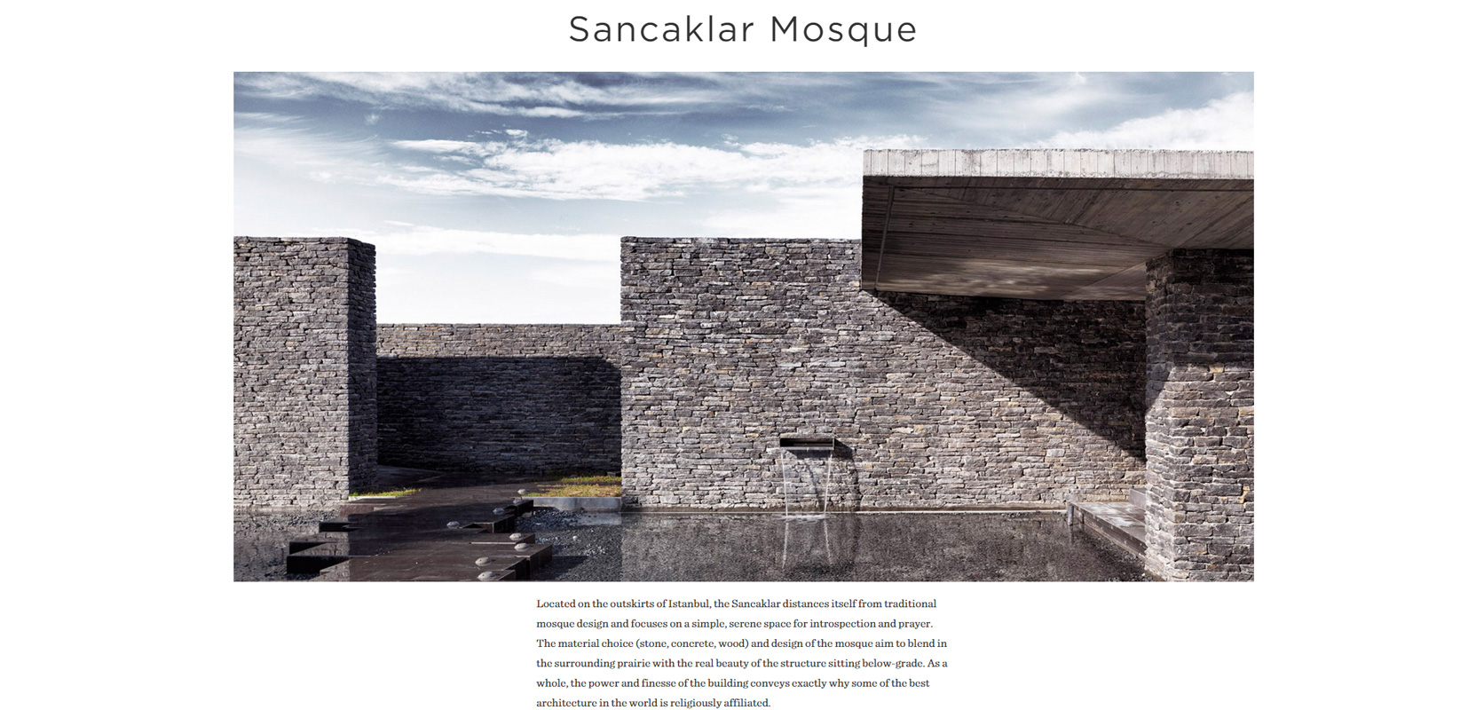 EAA – EMRE AROLAT ARCHITECTURE | Sancaklar  Mosque Does More With Less