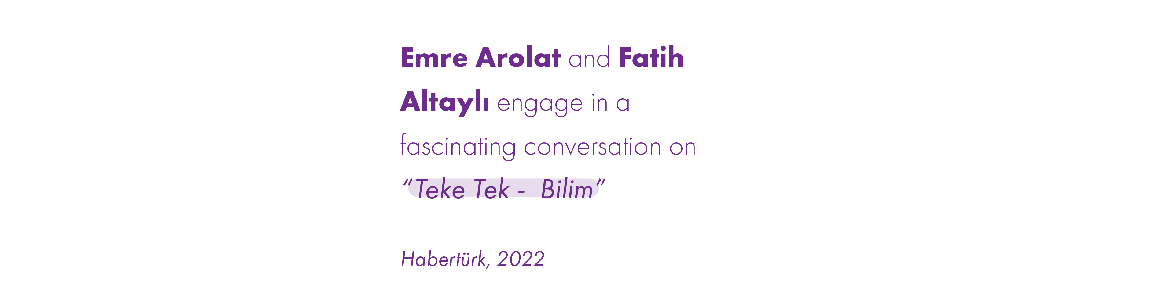 EAA – EMRE AROLAT ARCHITECTURE | Emre speaks at Teke Tek Bilim